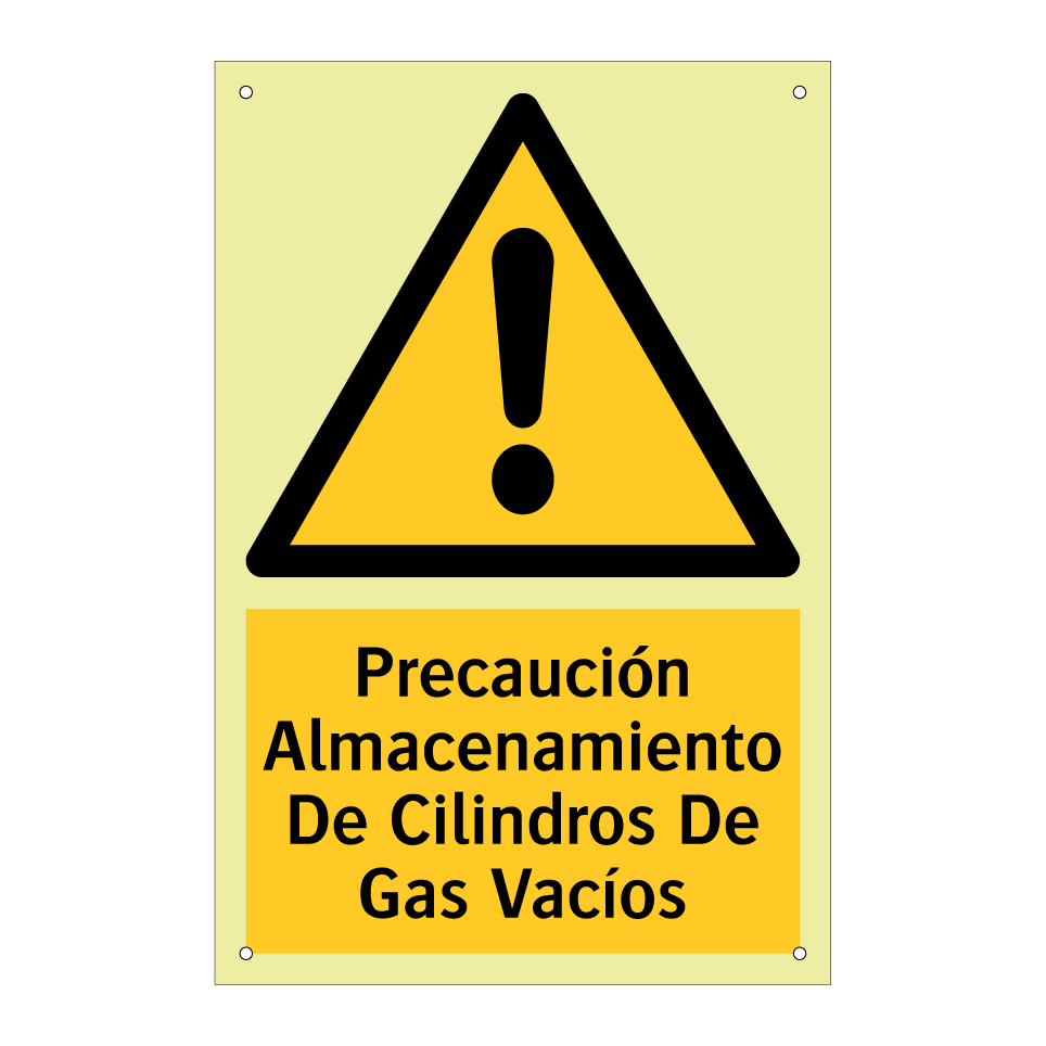 Precaución Almacenamiento De Cilindros De Gas Vacíos