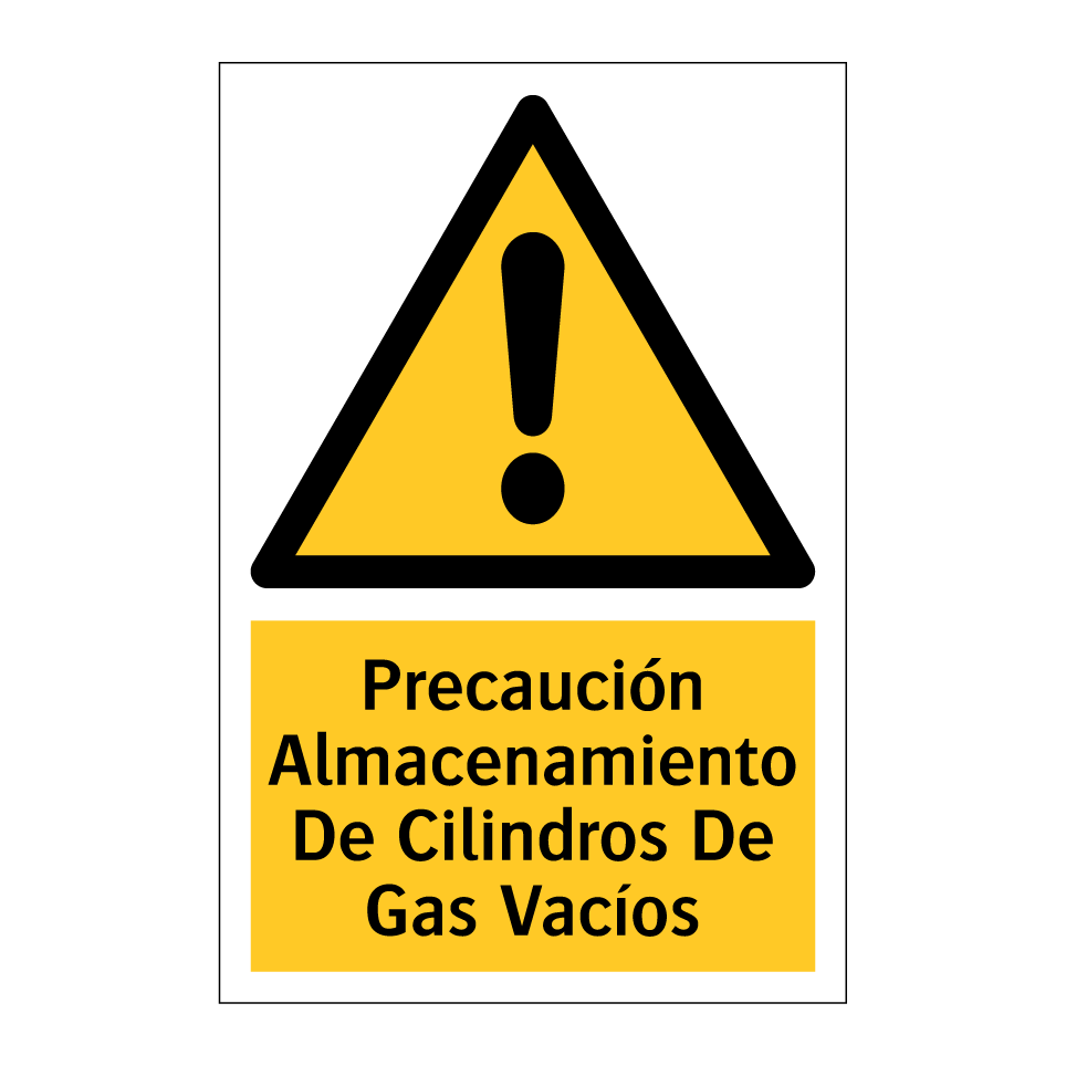 Precaución Almacenamiento De Cilindros De Gas Vacíos