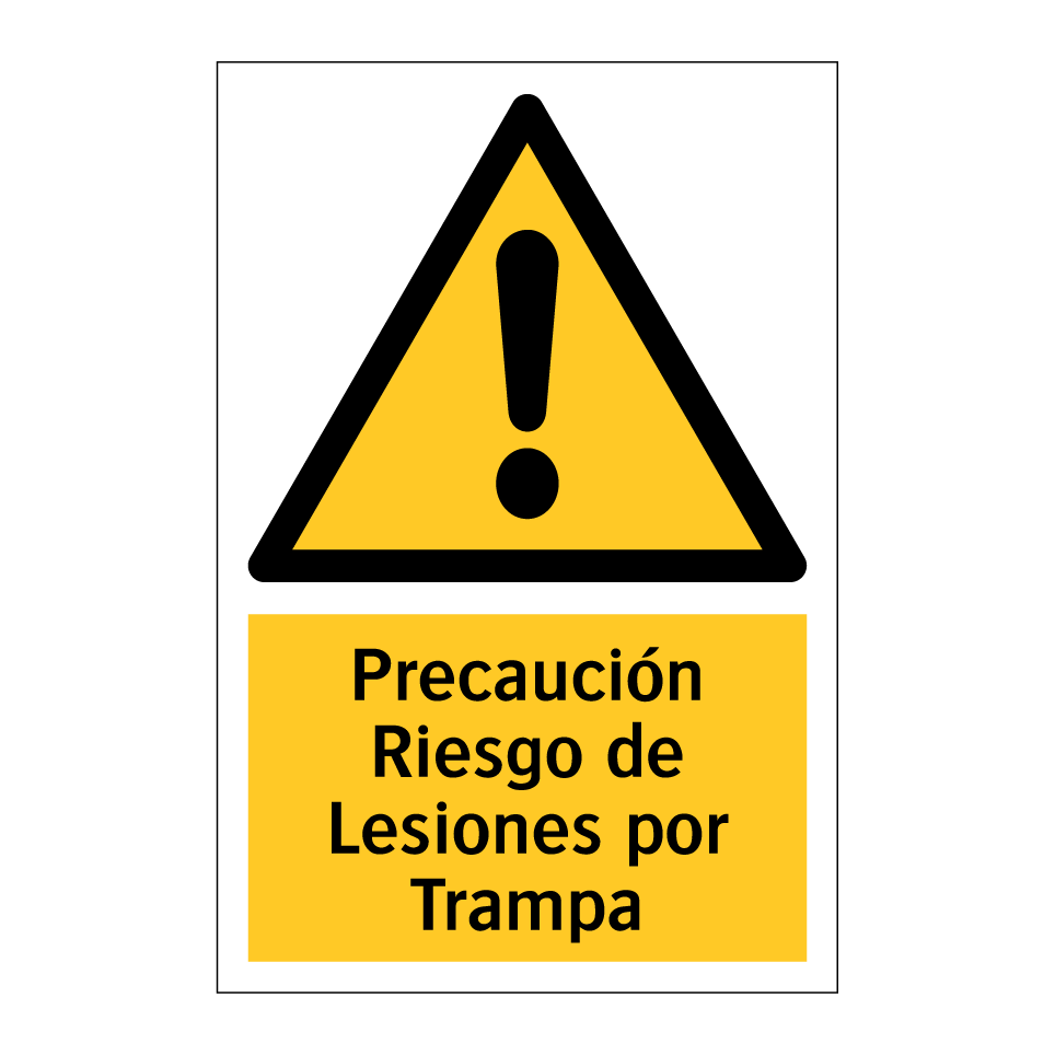 Precaución Riesgo de Lesiones por Trampa