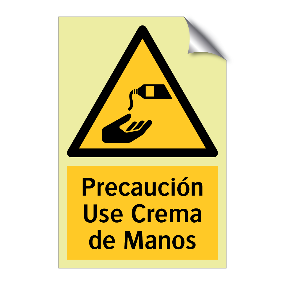 Precaución Use Crema de Manos