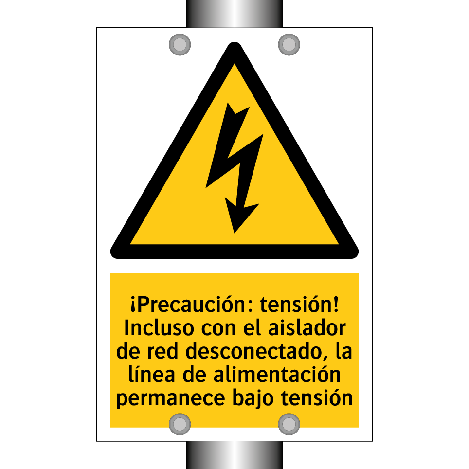 ¡Precaución: tensión! Incluso con el aislador de red desconectado, la línea de alimentación permanece bajo tensión