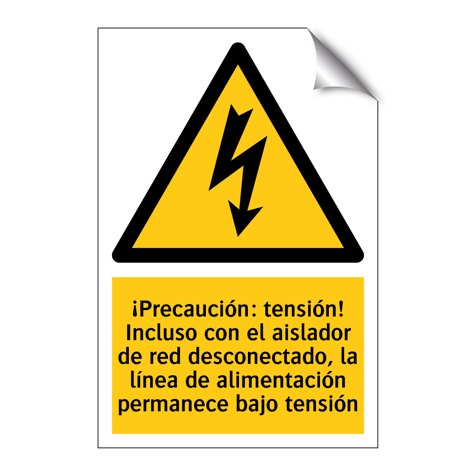 ¡Precaución: tensión! Incluso con el aislador de red desconectado, la línea de alimentación permanece bajo tensión