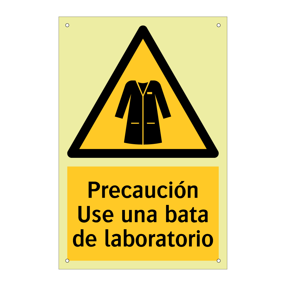 Precaución Use una bata de laboratorio