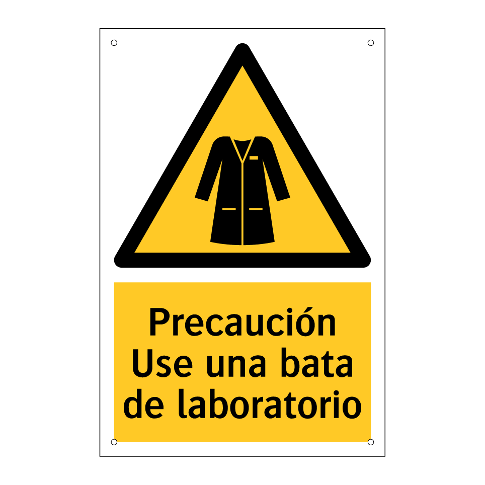 Precaución Use una bata de laboratorio