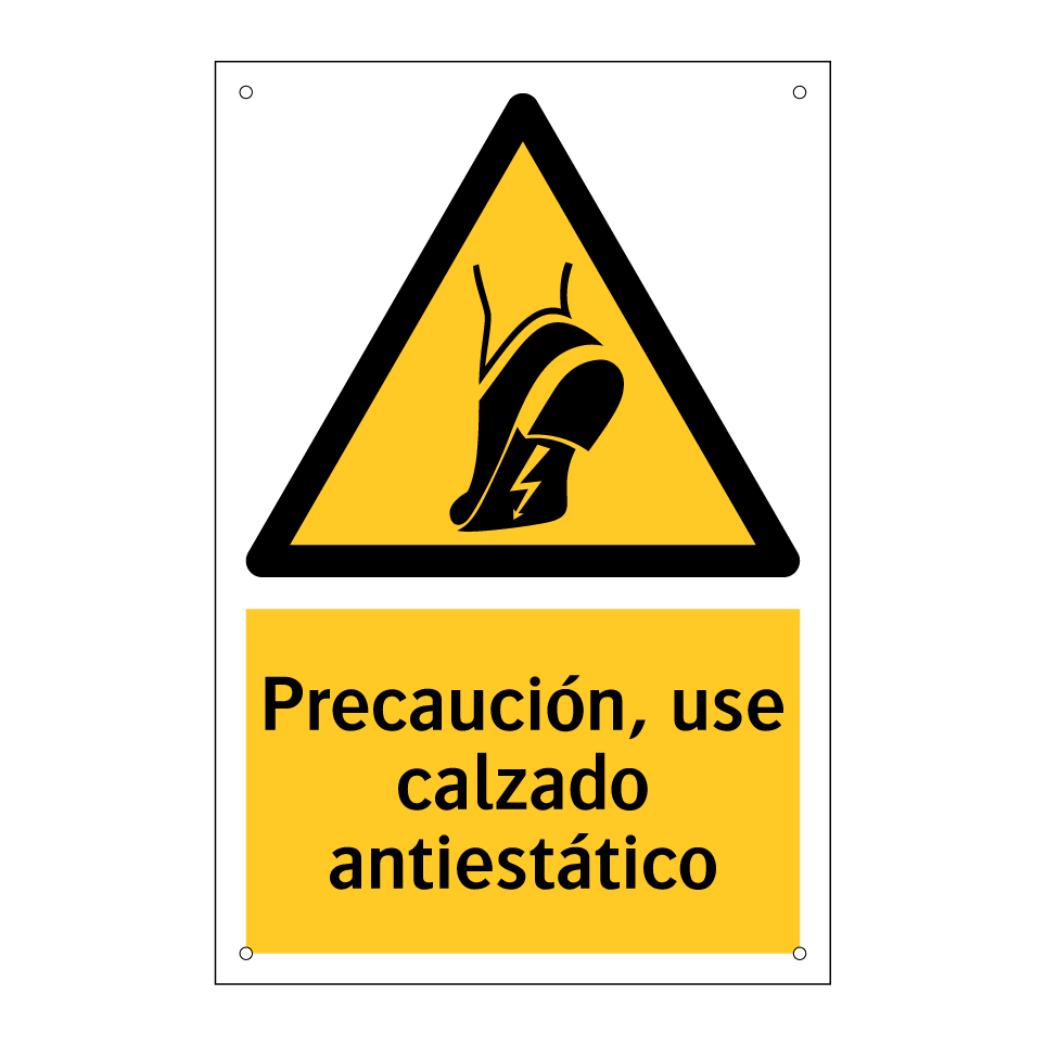 Precaución, use calzado antiestático