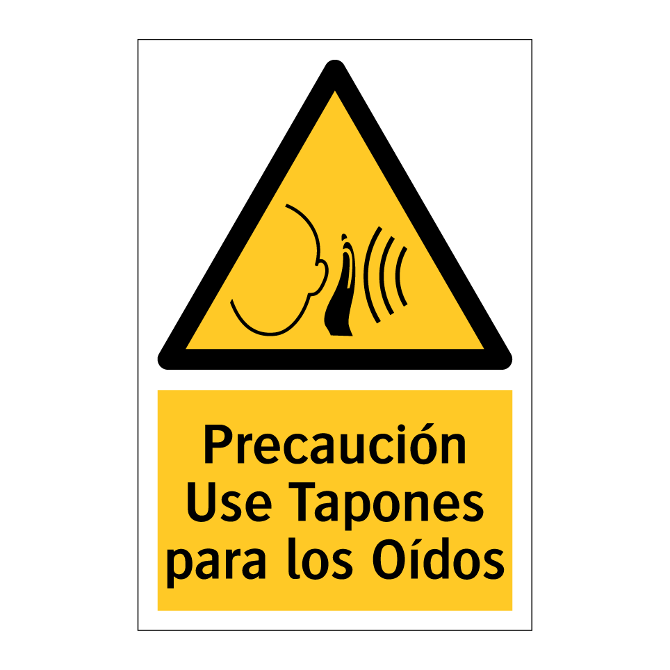 Precaución Use Tapones para los Oídos