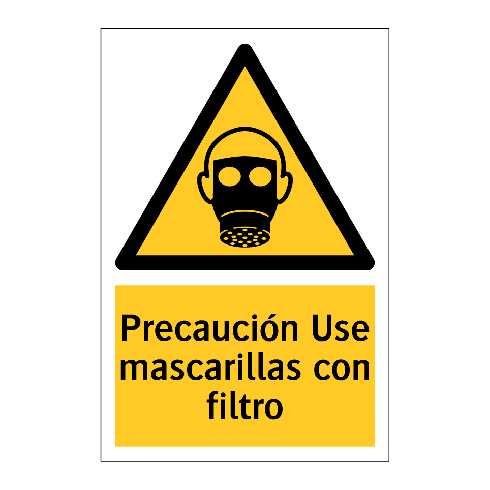 Precaución Use mascarillas con filtro