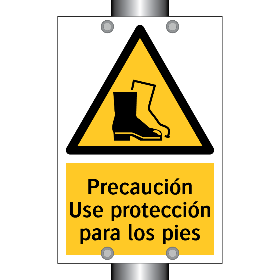 Precaución Use protección para los pies