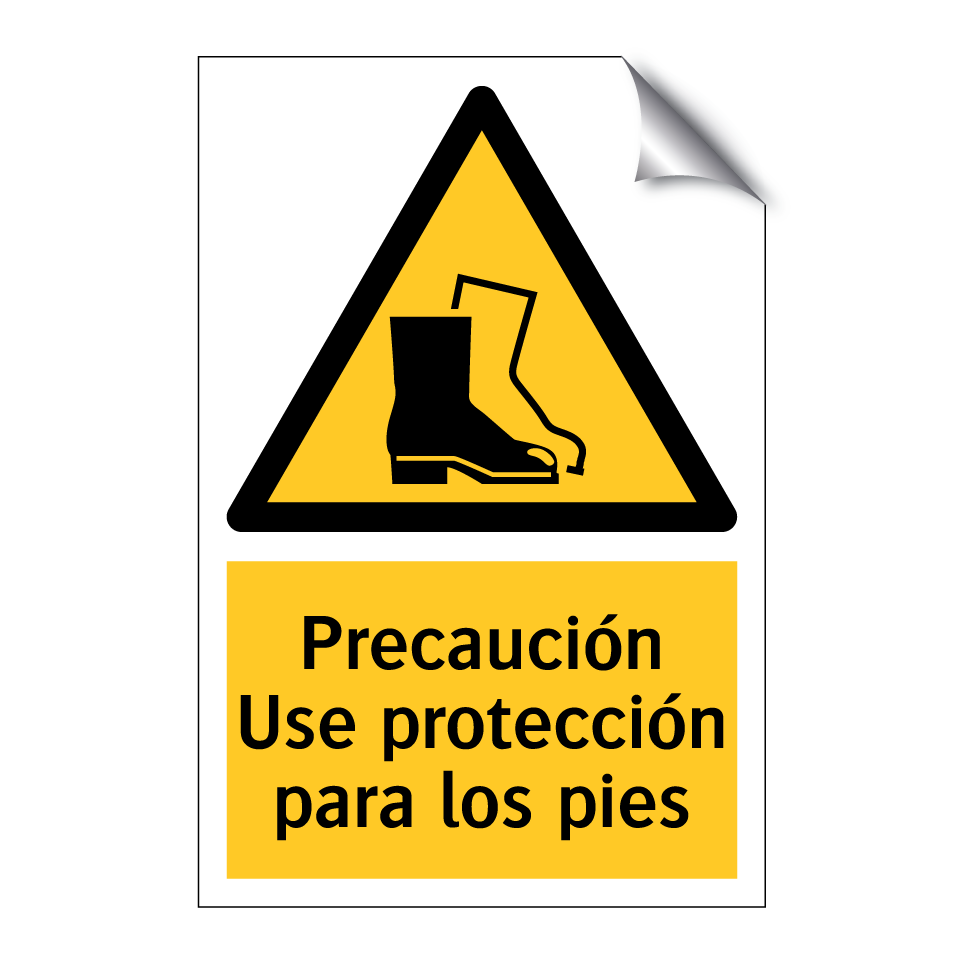 Precaución Use protección para los pies