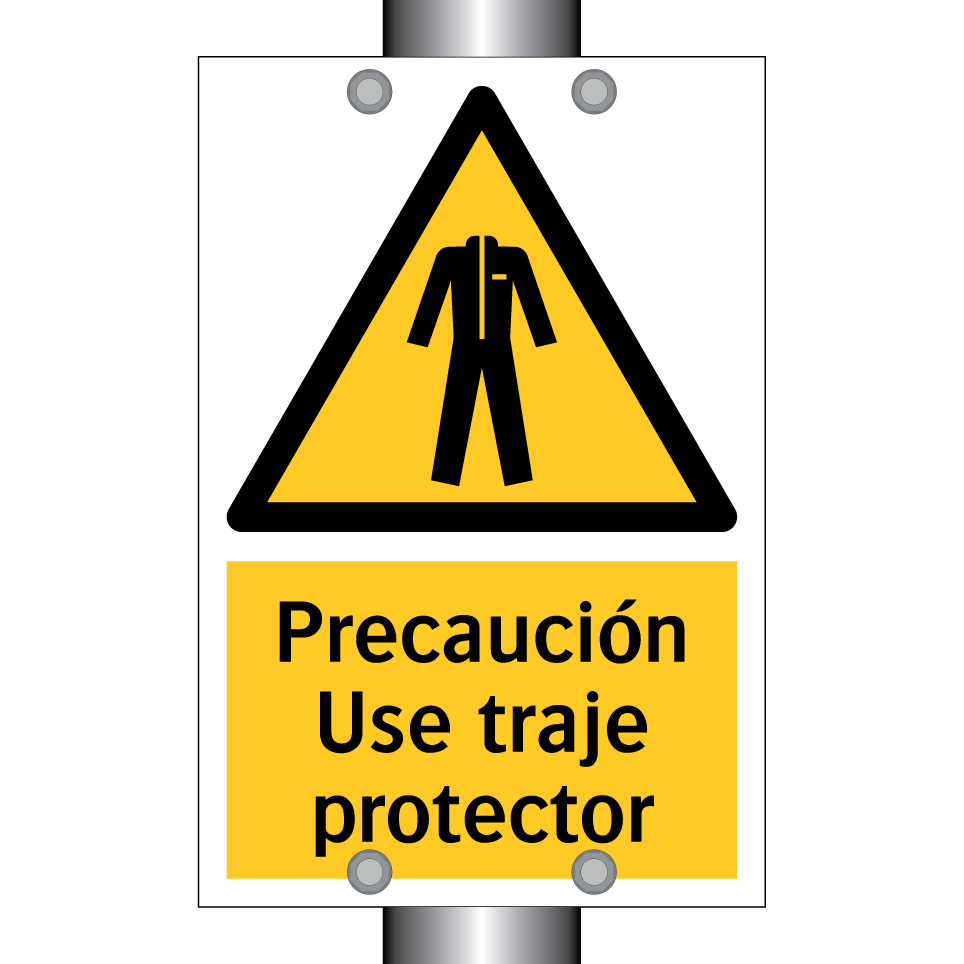 Precaución Use traje protector