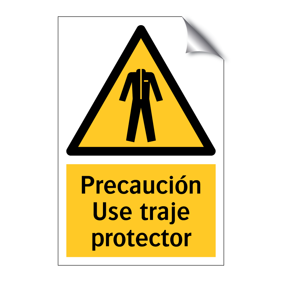 Precaución Use traje protector