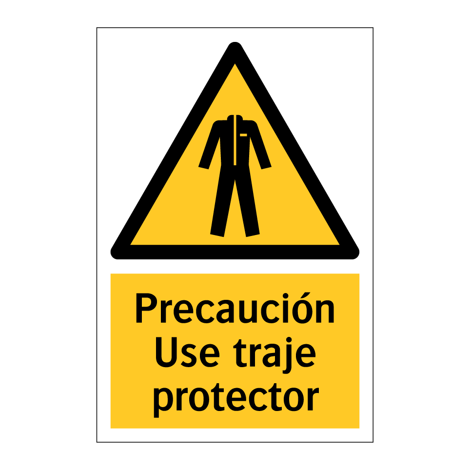 Precaución Use traje protector