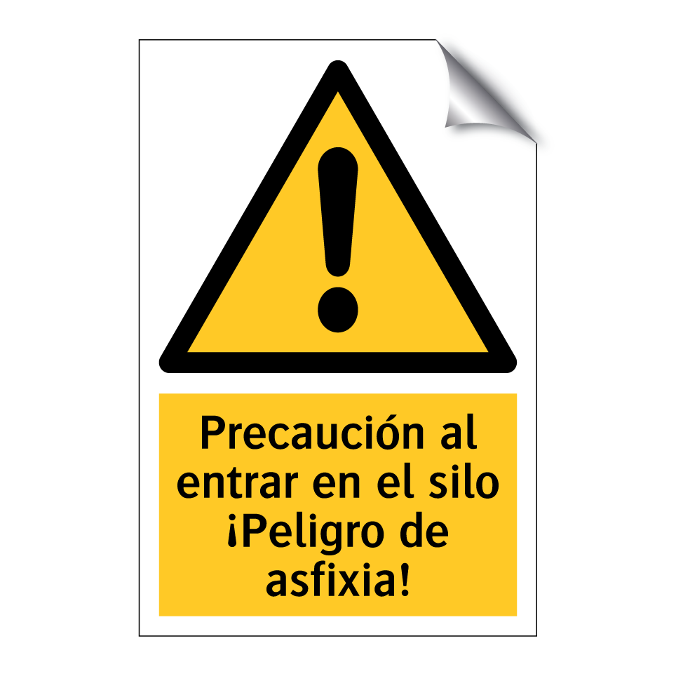 Precaución al entrar en el silo ¡Peligro de asfixia!