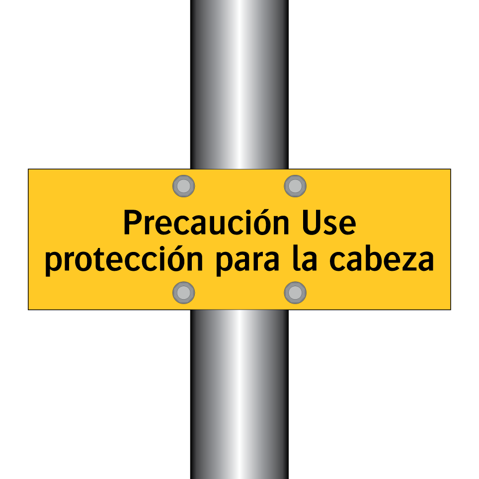 Precaución Use protección para la cabeza