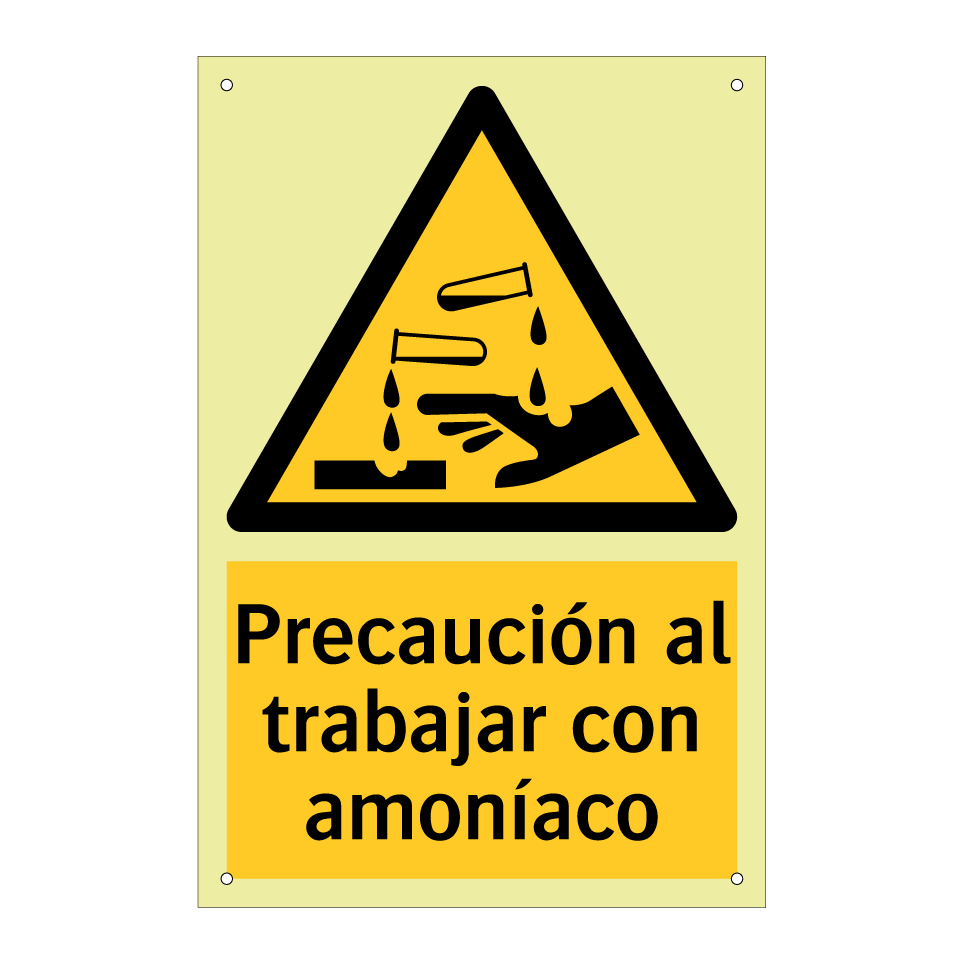 Precaución al trabajar con amoníaco