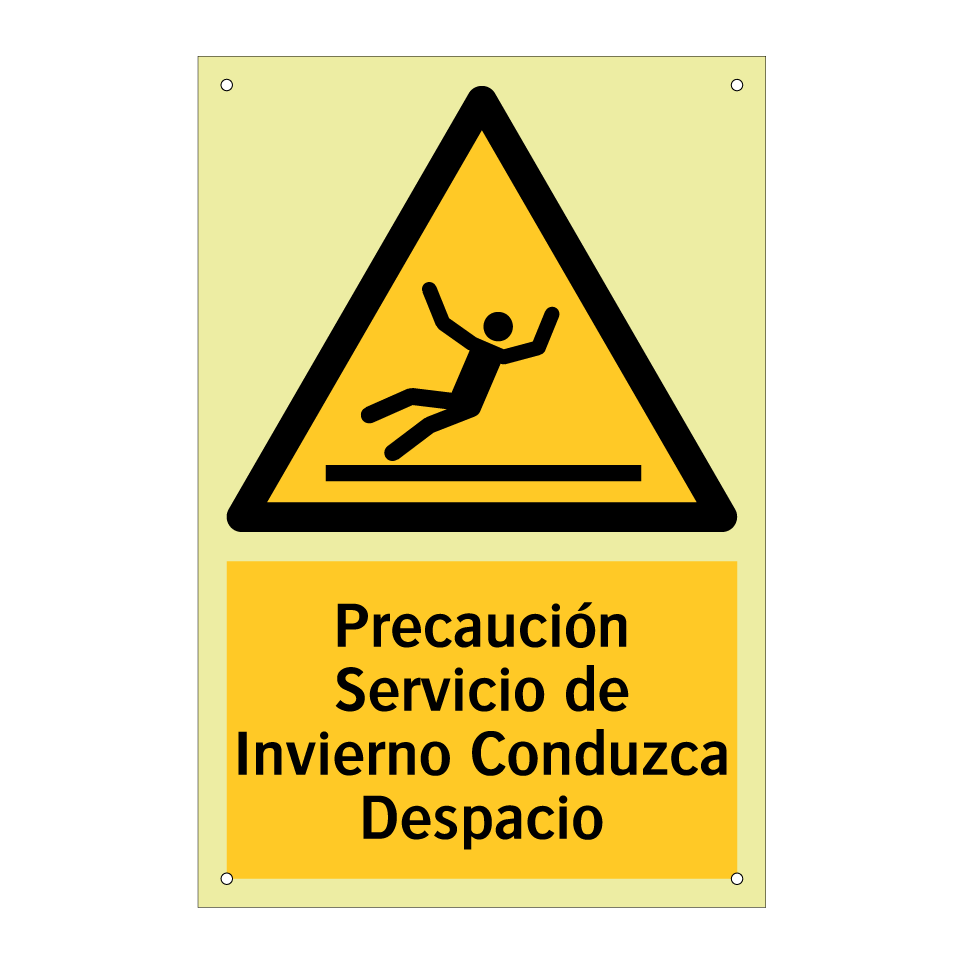 Precaución Servicio de Invierno Conduzca Despacio