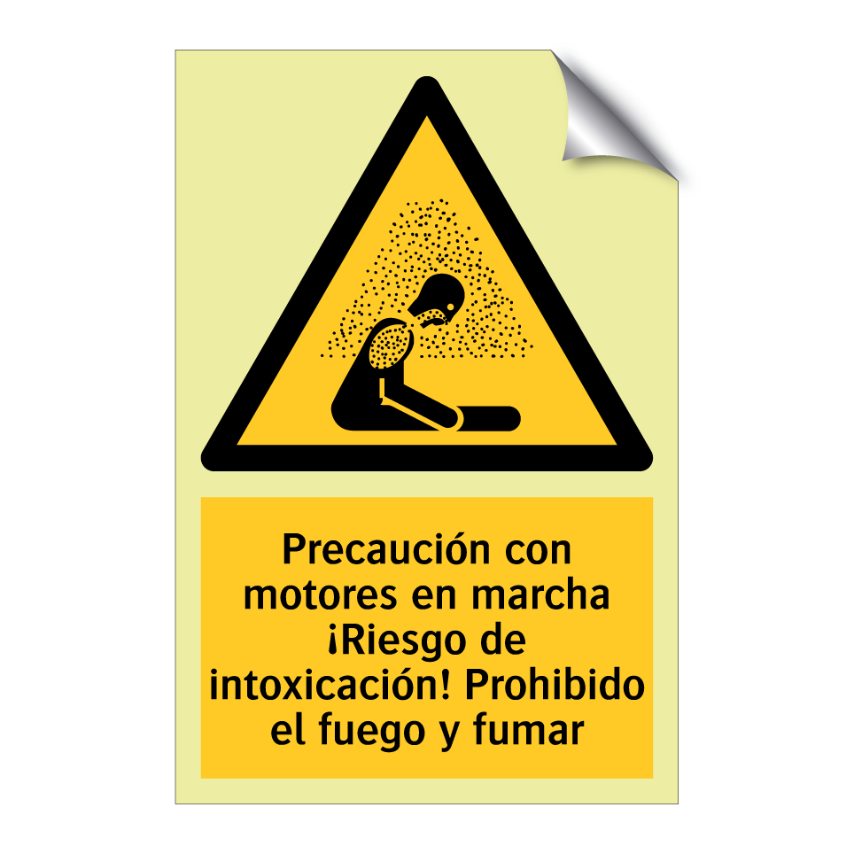 Precaución con motores en marcha ¡Riesgo de intoxicación! Prohibido el fuego y fumar