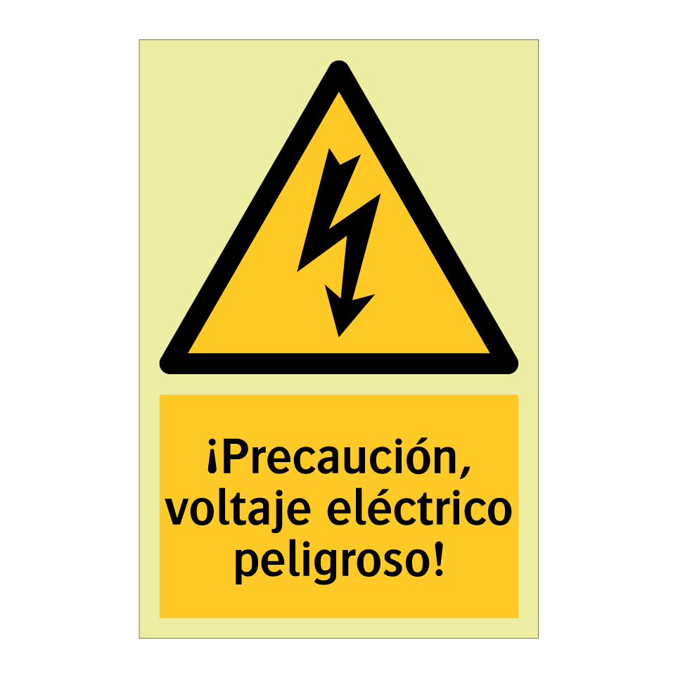 ¡Precaución, voltaje eléctrico peligroso!