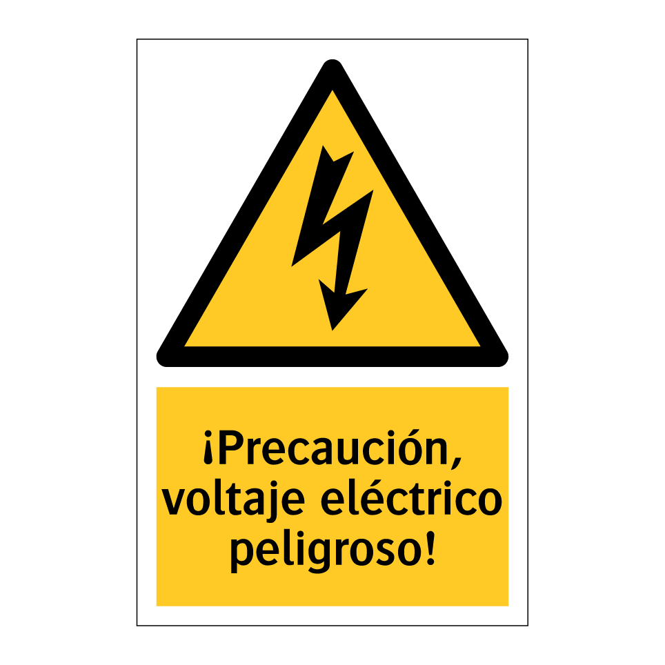 ¡Precaución, voltaje eléctrico peligroso!