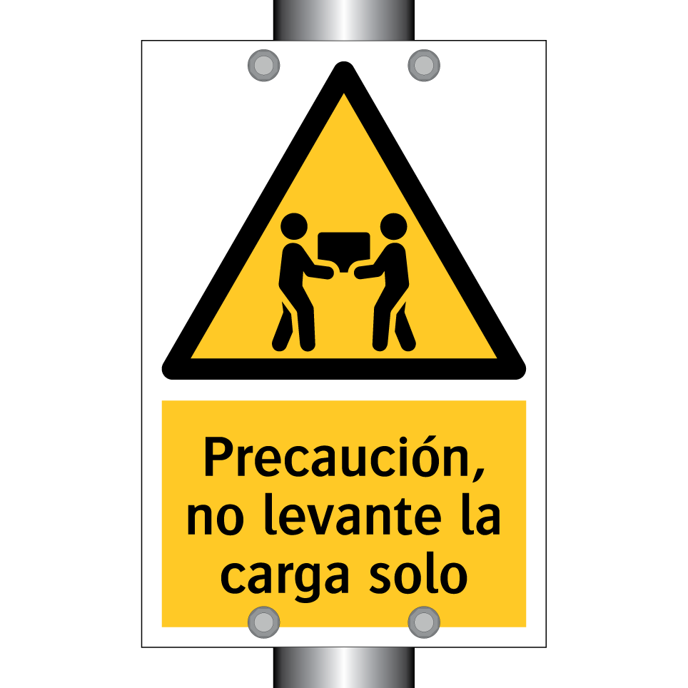 Precaución, no levante la carga solo