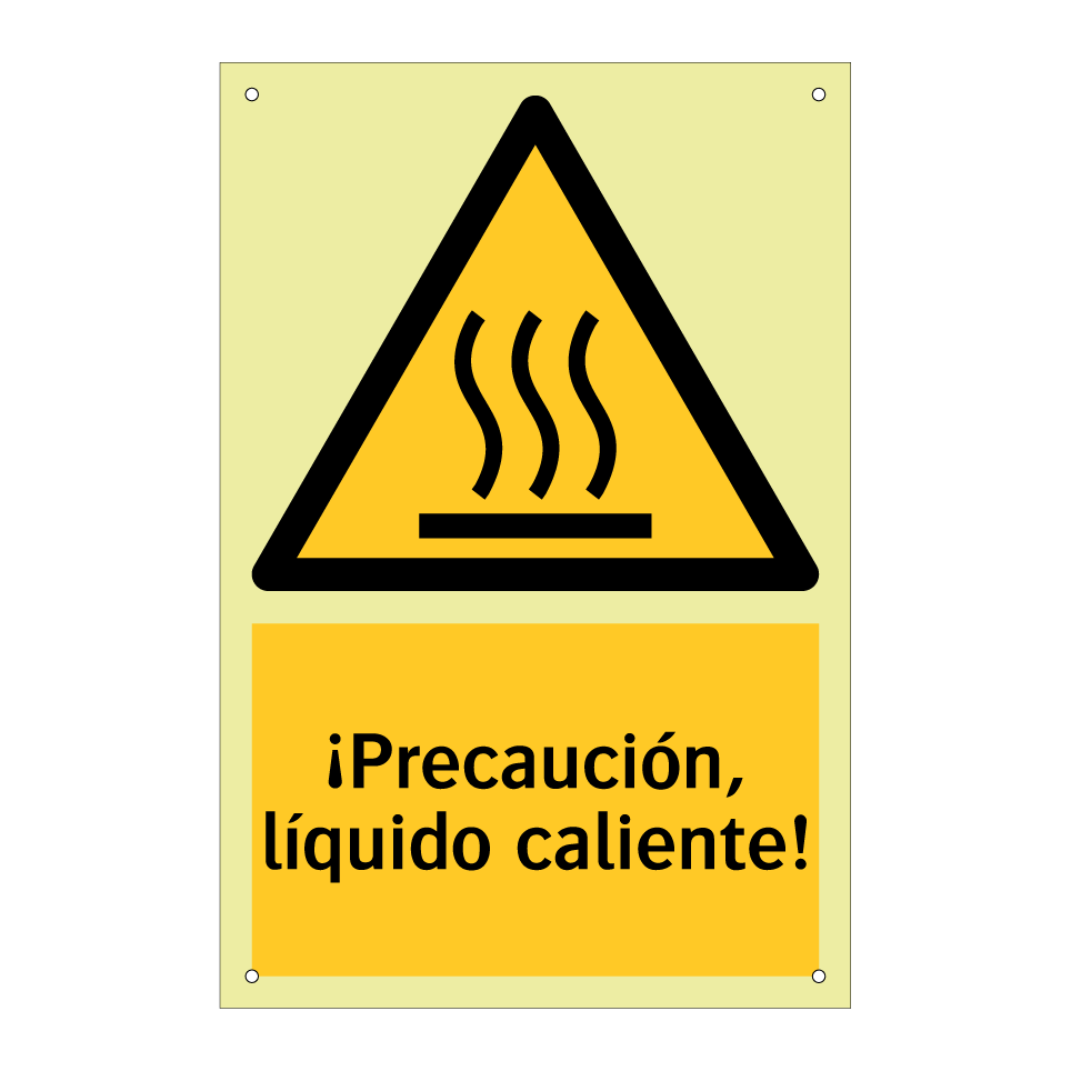 ¡Precaución, líquido caliente!