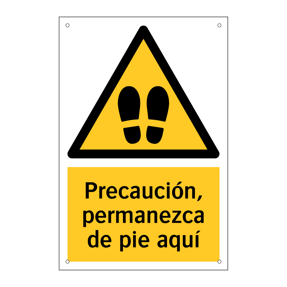 Precaución, permanezca de pie aquí