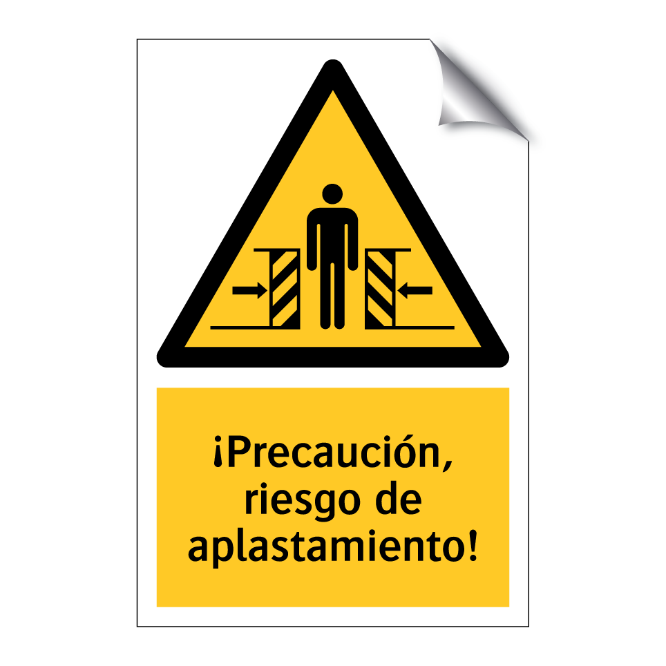 ¡Precaución, riesgo de aplastamiento!