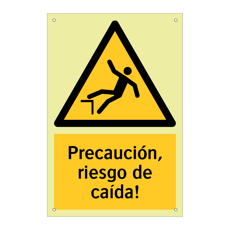 Precaución, riesgo de caída!