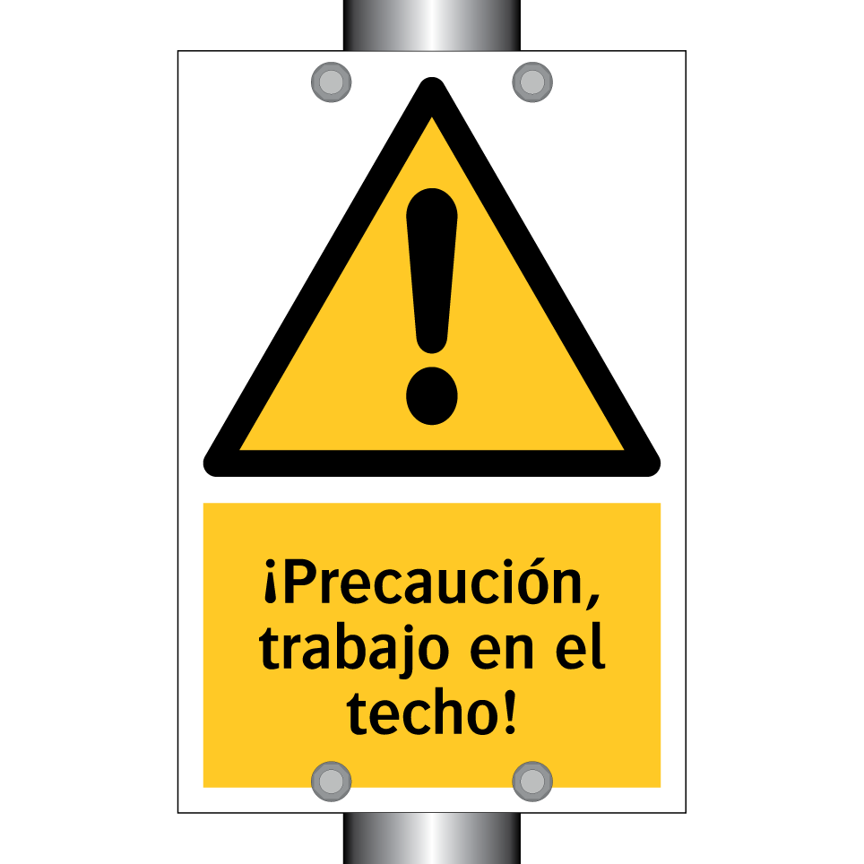 ¡Precaución, trabajo en el techo!