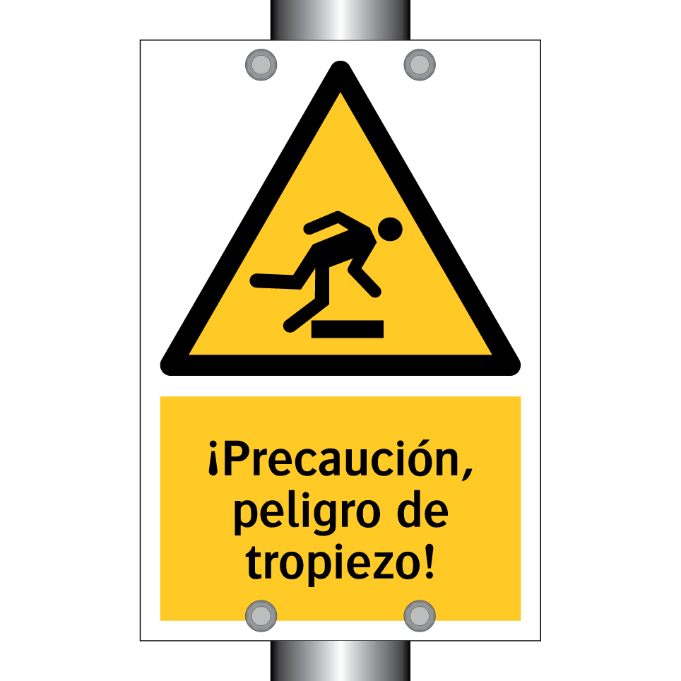 ¡Precaución, peligro de tropiezo!