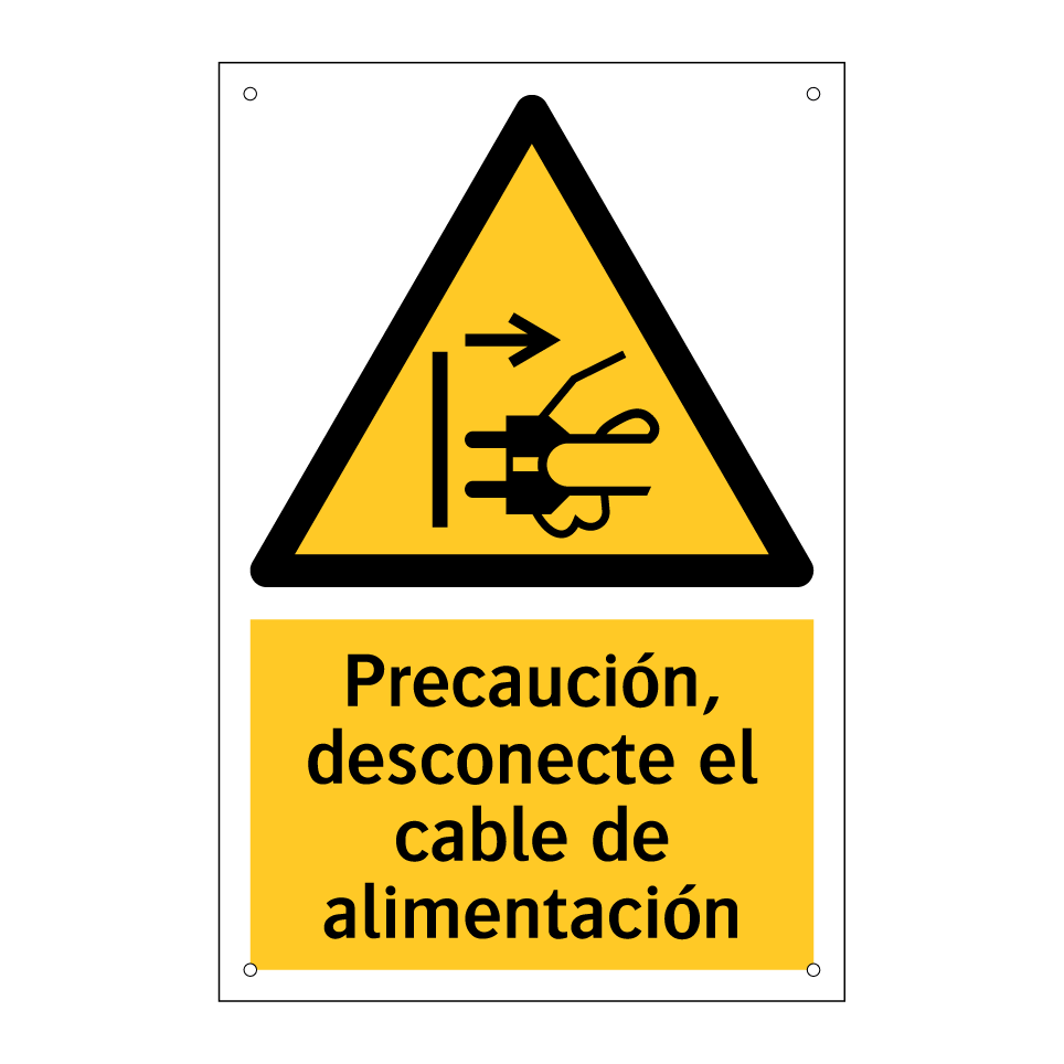 Precaución, desconecte el cable de alimentación