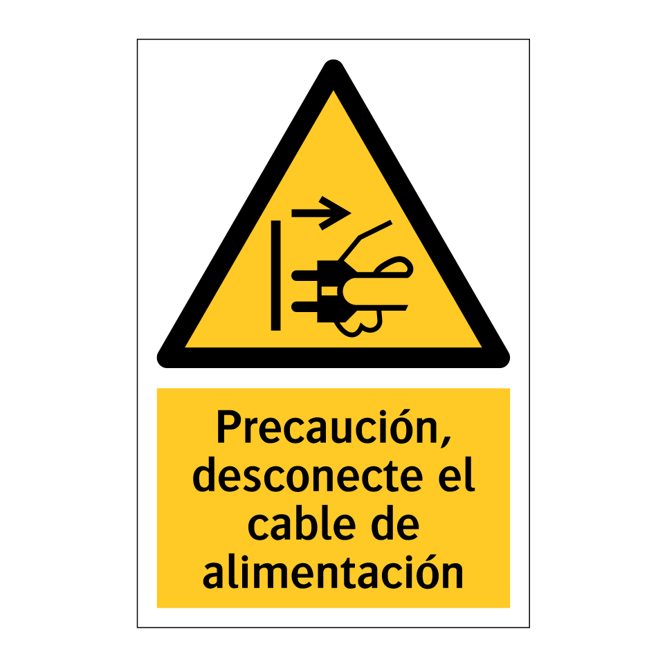 Precaución, desconecte el cable de alimentación
