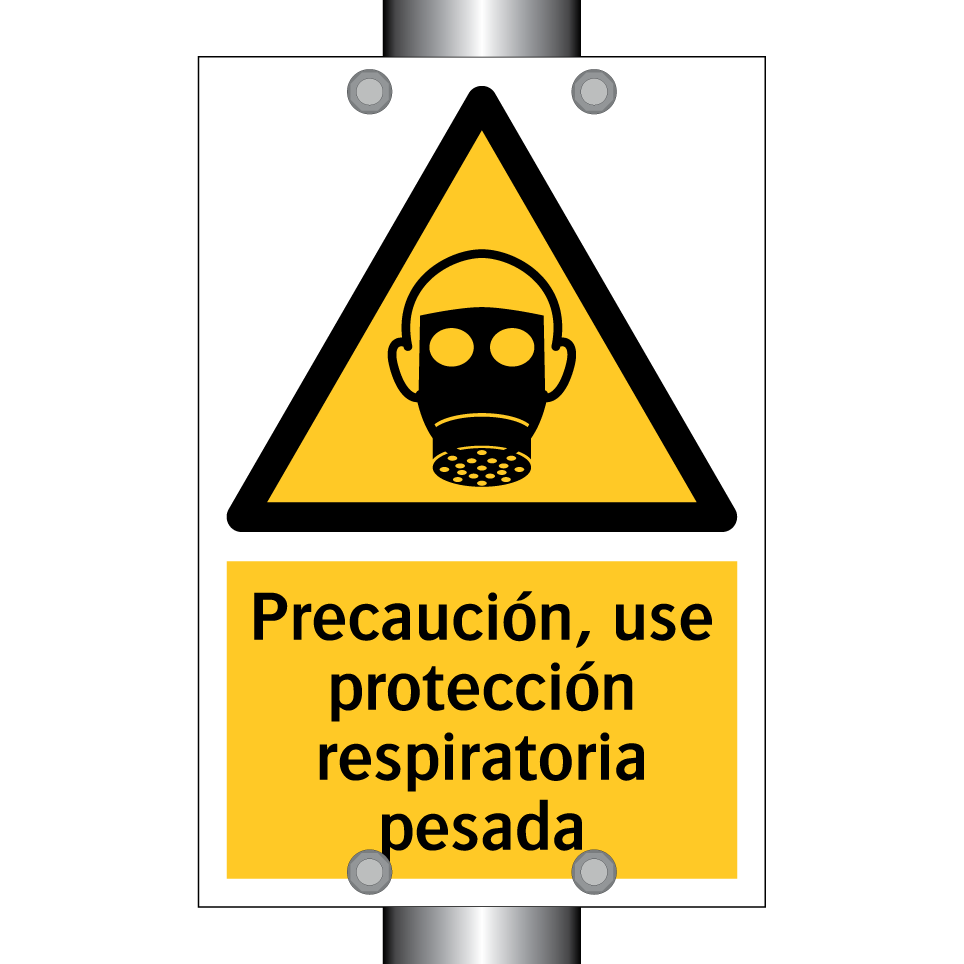 Precaución, use protección respiratoria pesada