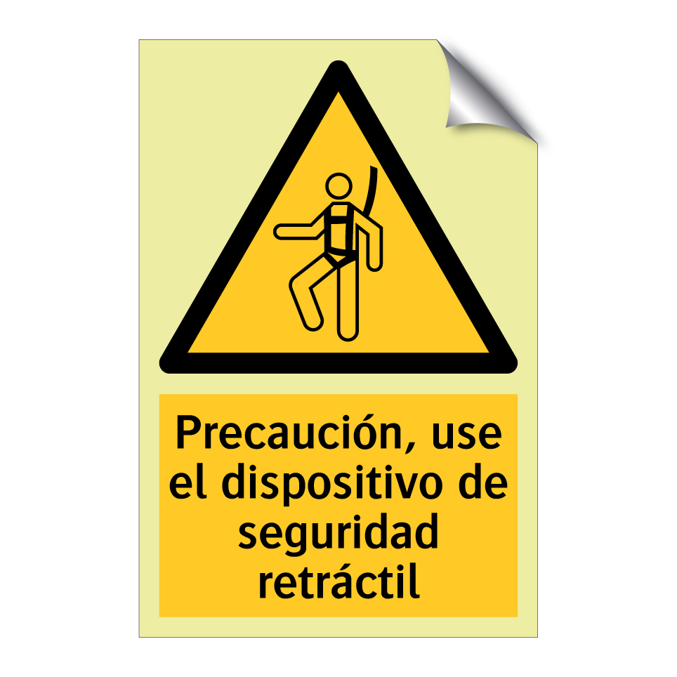 Precaución, use el dispositivo de seguridad retráctil