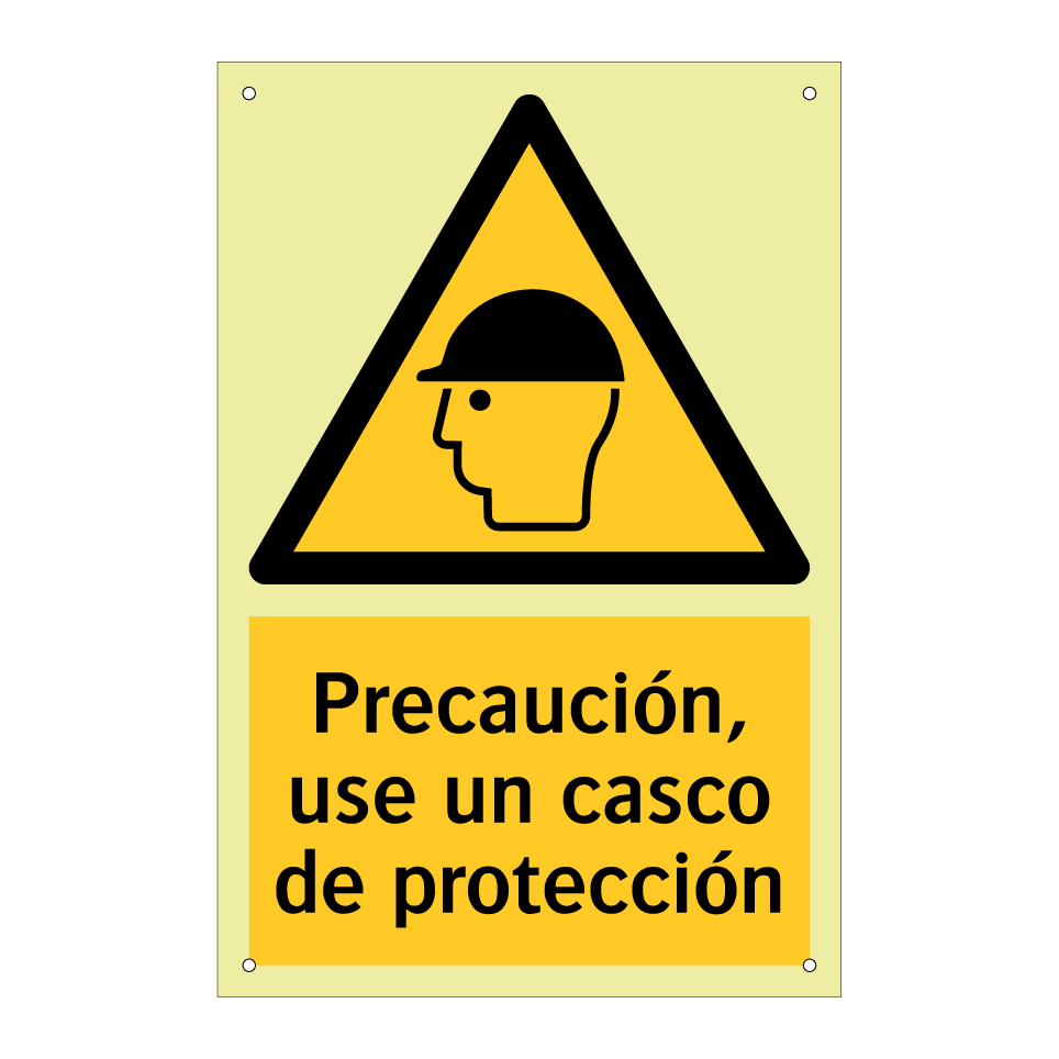 Precaución, use un casco de protección