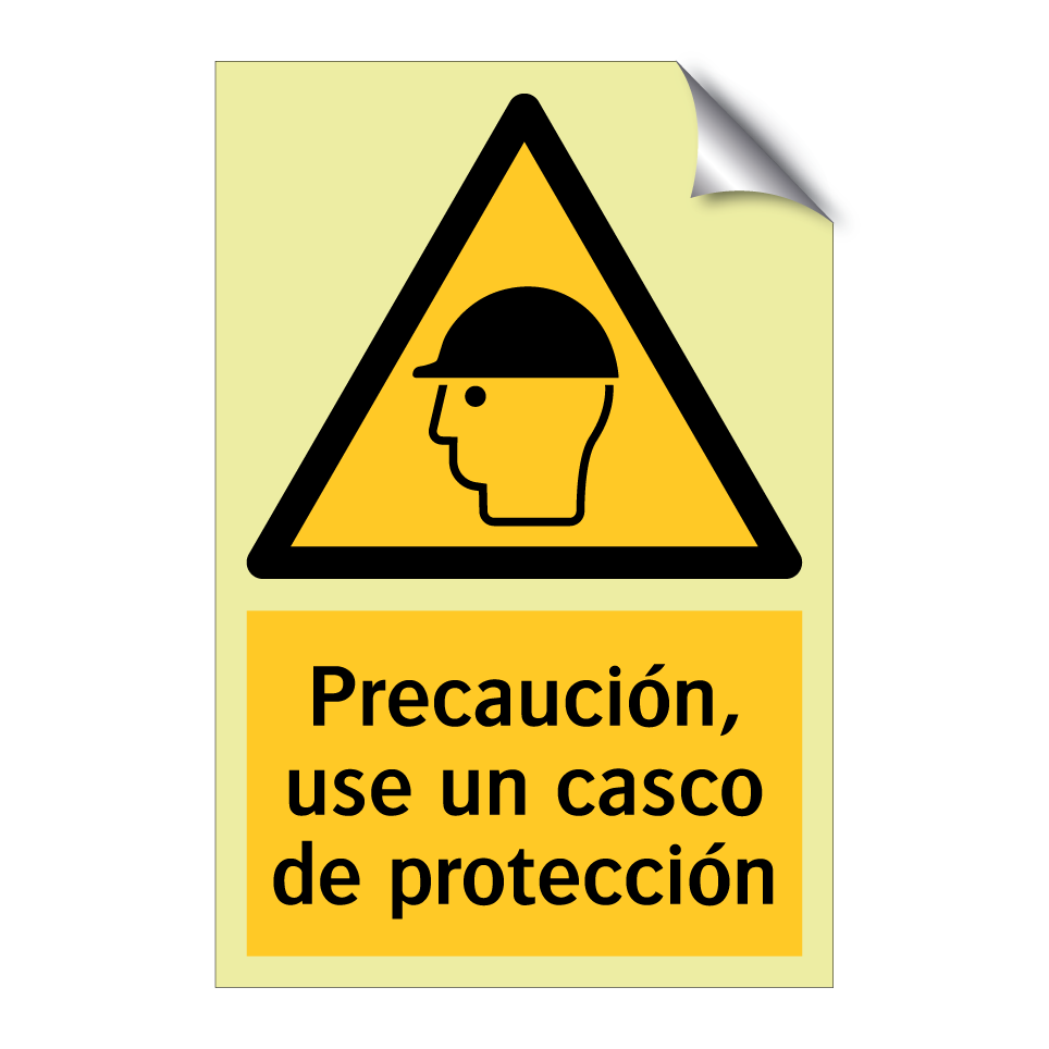 Precaución, use un casco de protección
