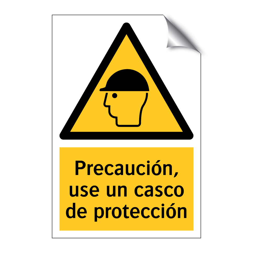 Precaución, use un casco de protección