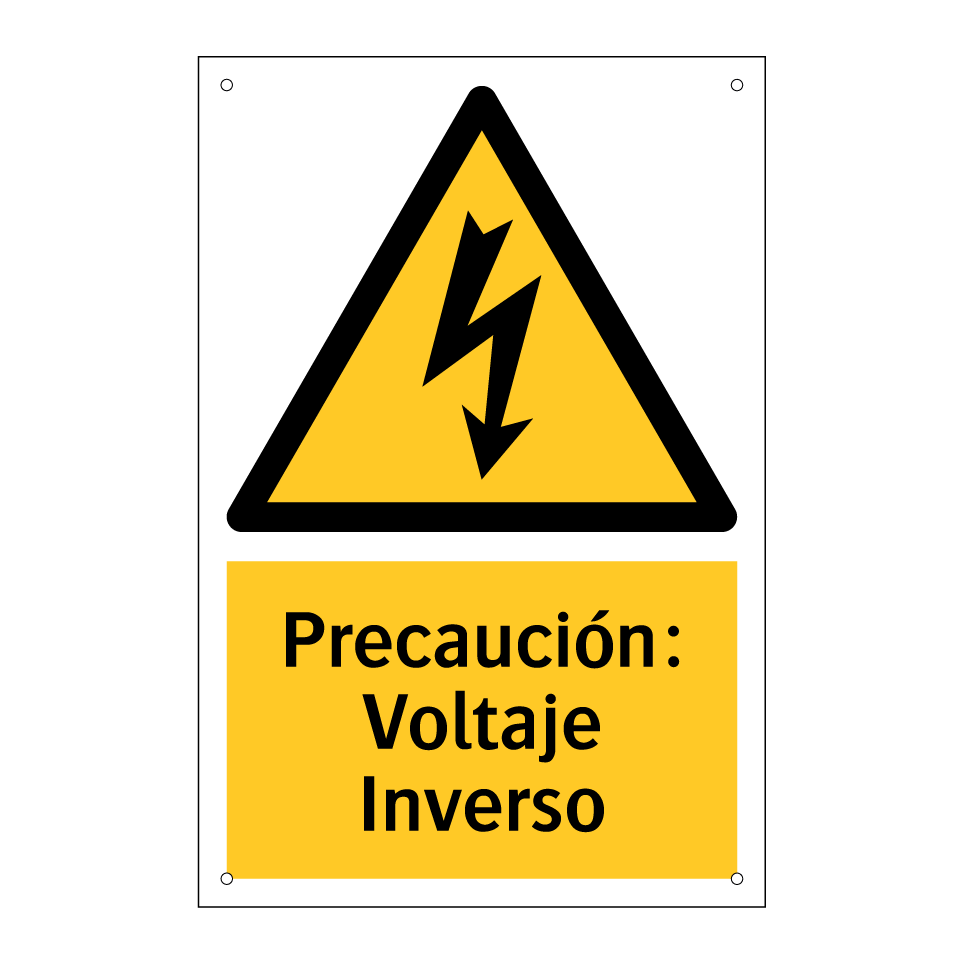 Precaución: Voltaje Inverso