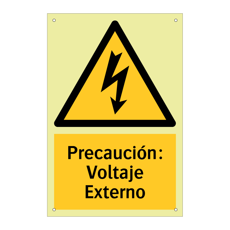 Precaución: Voltaje Externo