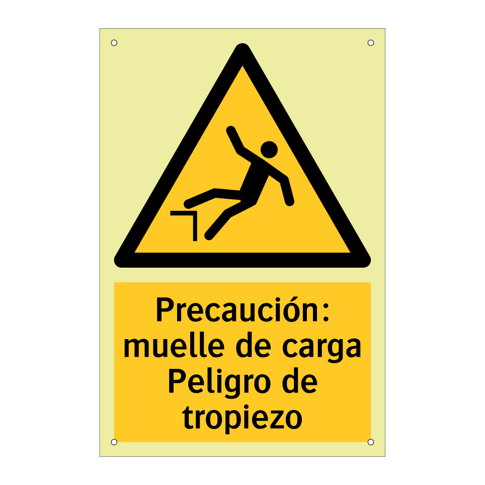 Precaución: muelle de carga Peligro de tropiezo