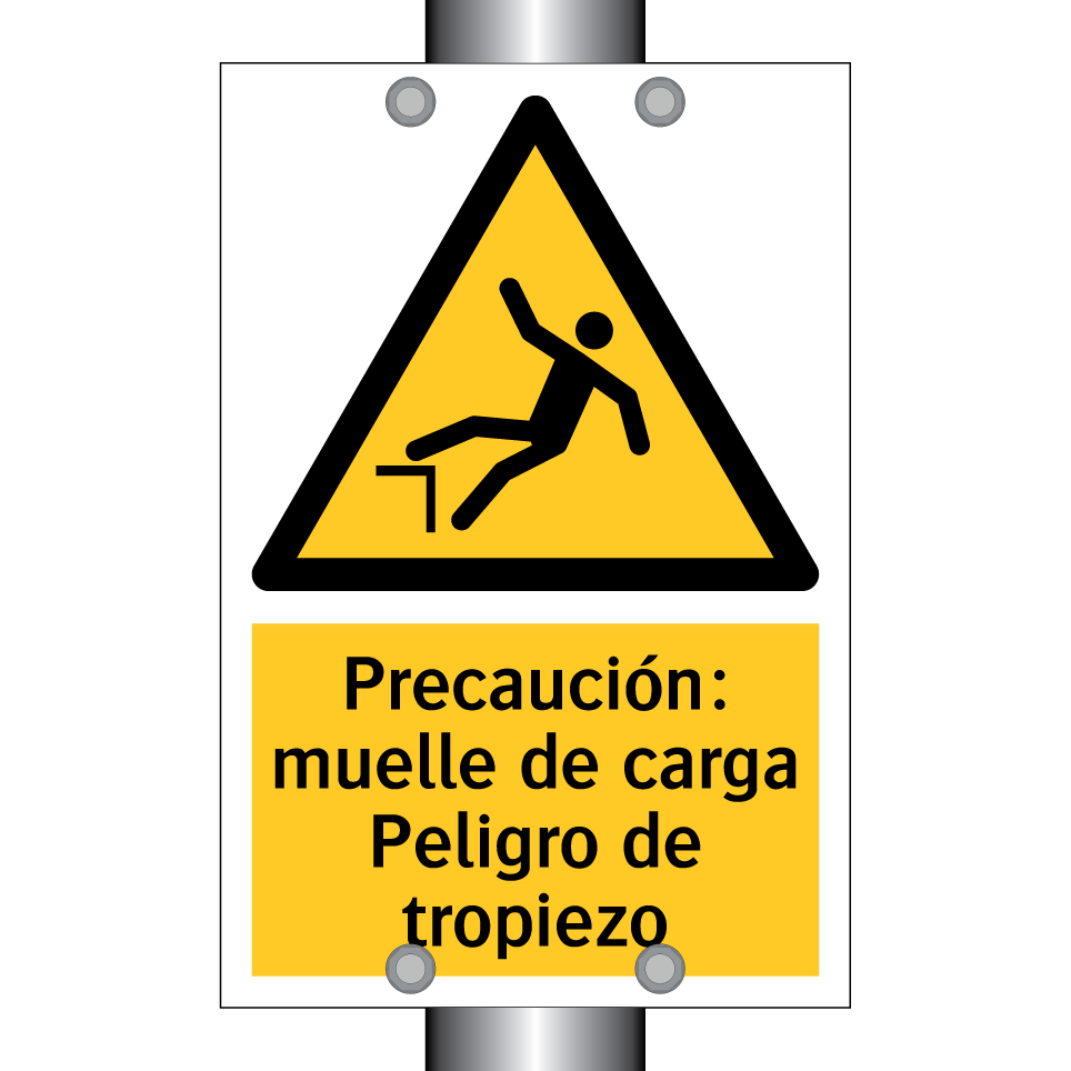 Precaución: muelle de carga Peligro de tropiezo