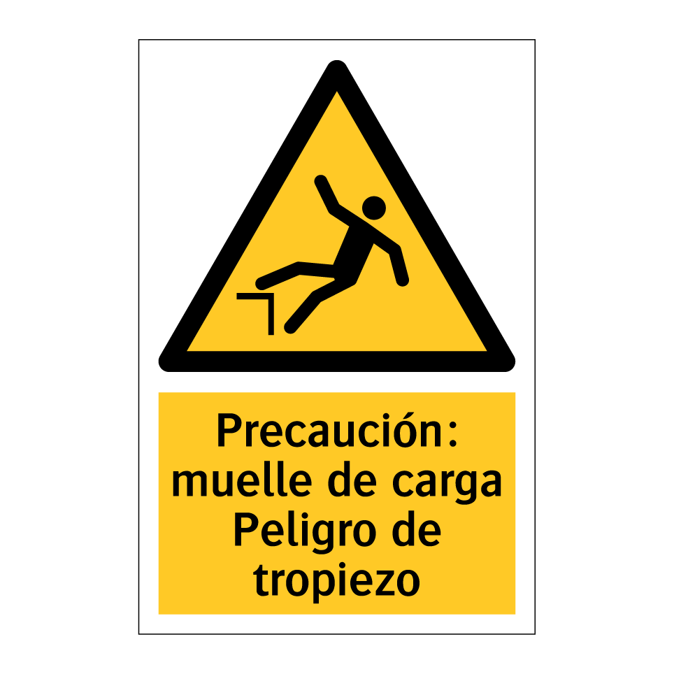 Precaución: muelle de carga Peligro de tropiezo
