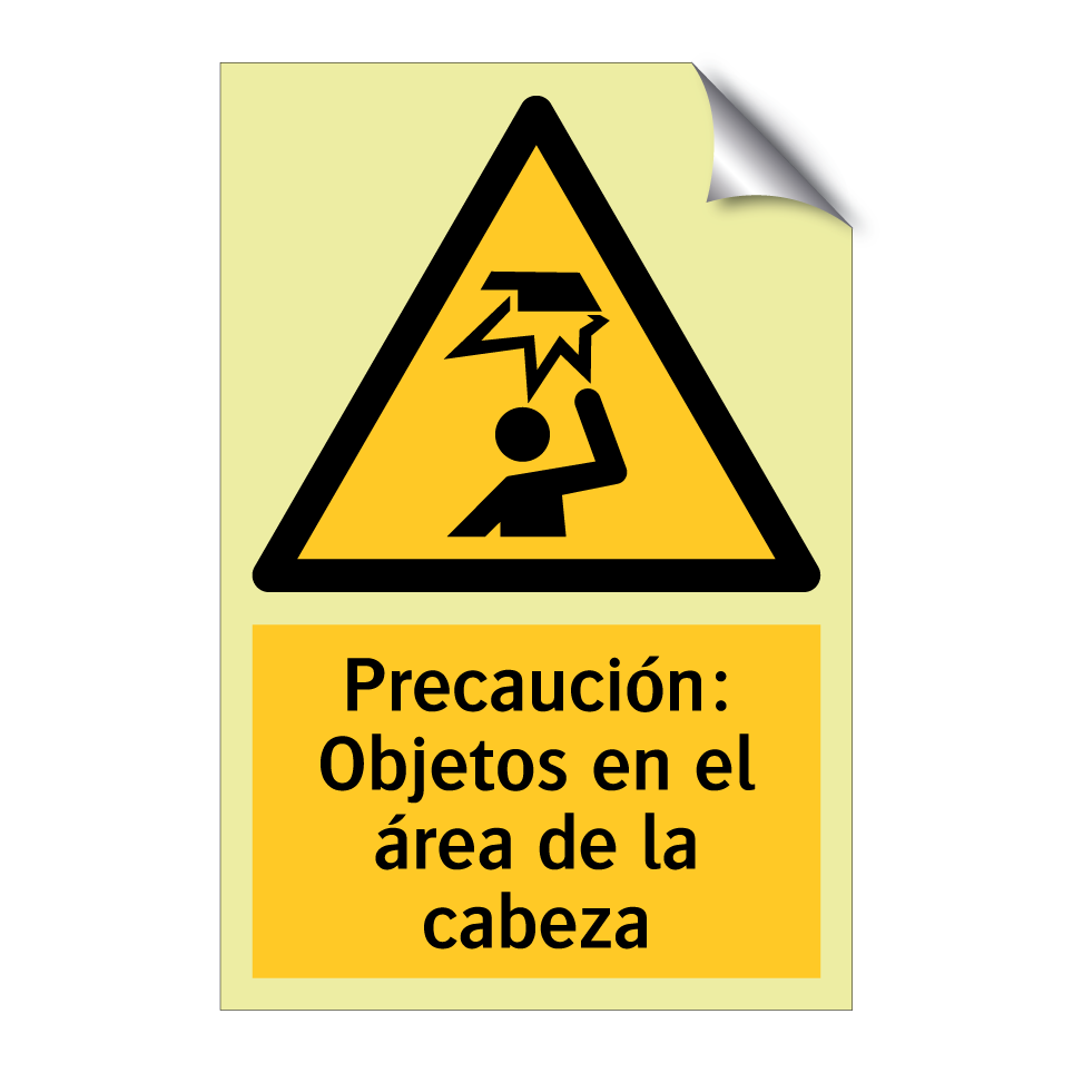 Precaución: Objetos en el área de la cabeza