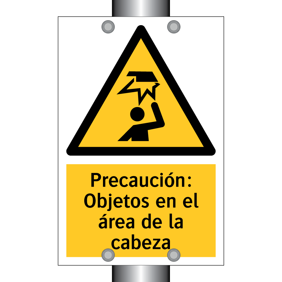 Precaución: Objetos en el área de la cabeza