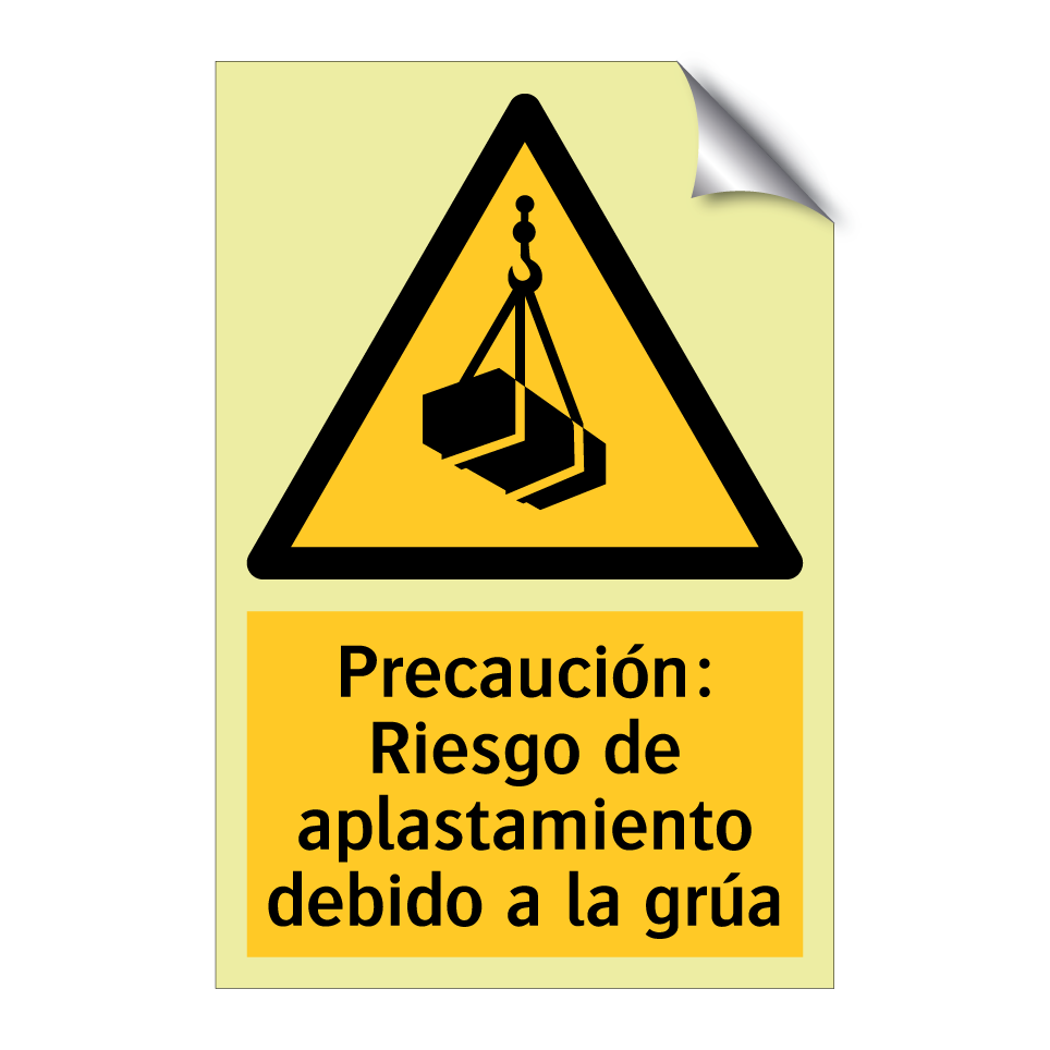 Precaución: Riesgo de aplastamiento debido a la grúa