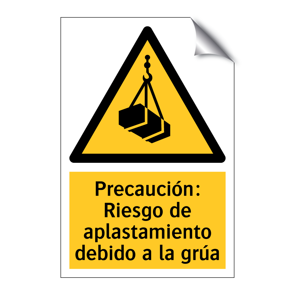 Precaución: Riesgo de aplastamiento debido a la grúa