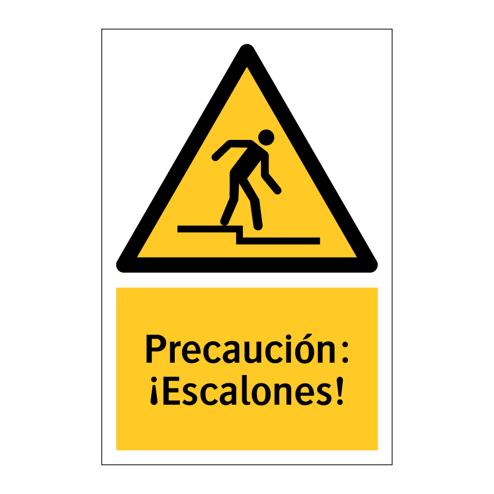 Precaución: ¡Escalones!