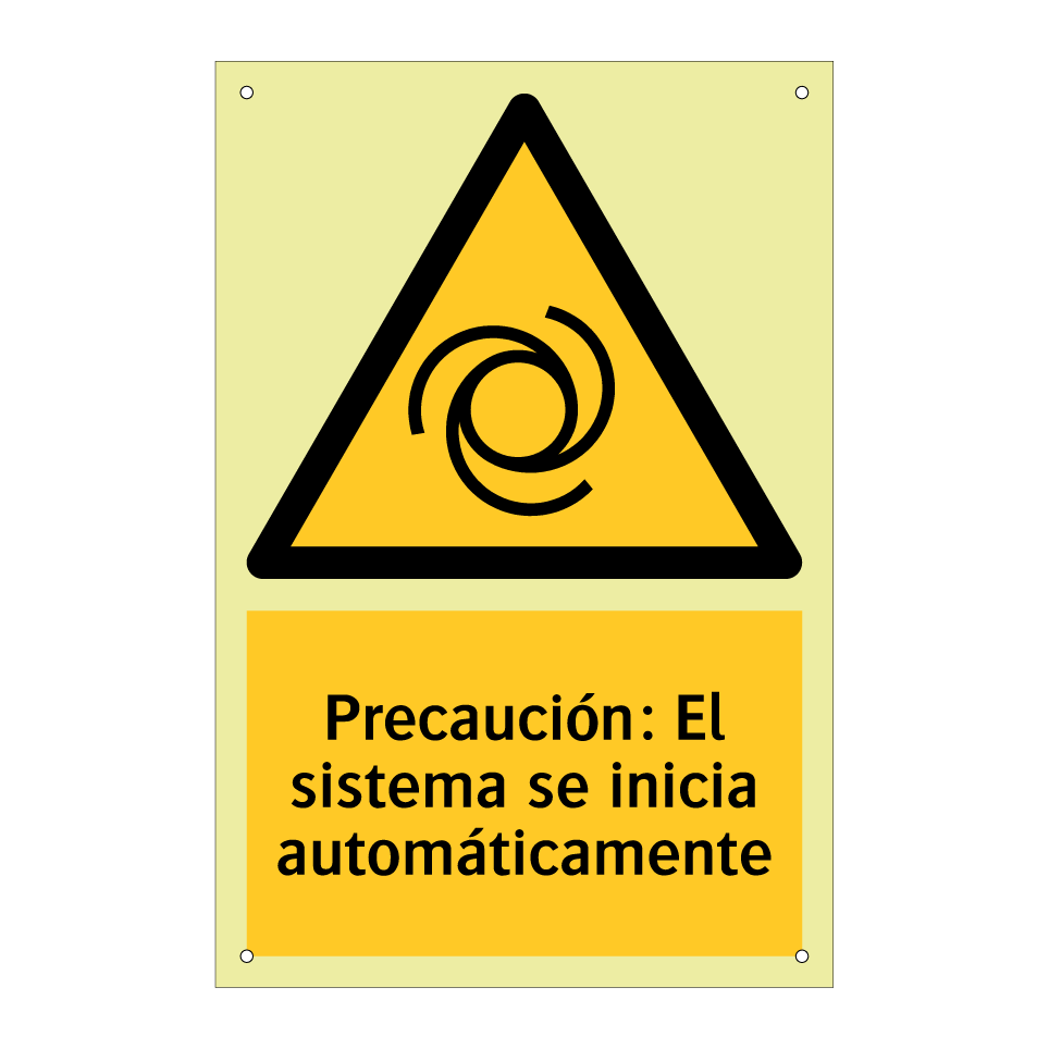 Precaución: El sistema se inicia automáticamente