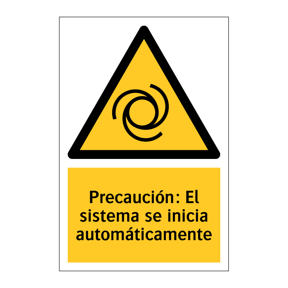Precaución: El sistema se inicia automáticamente