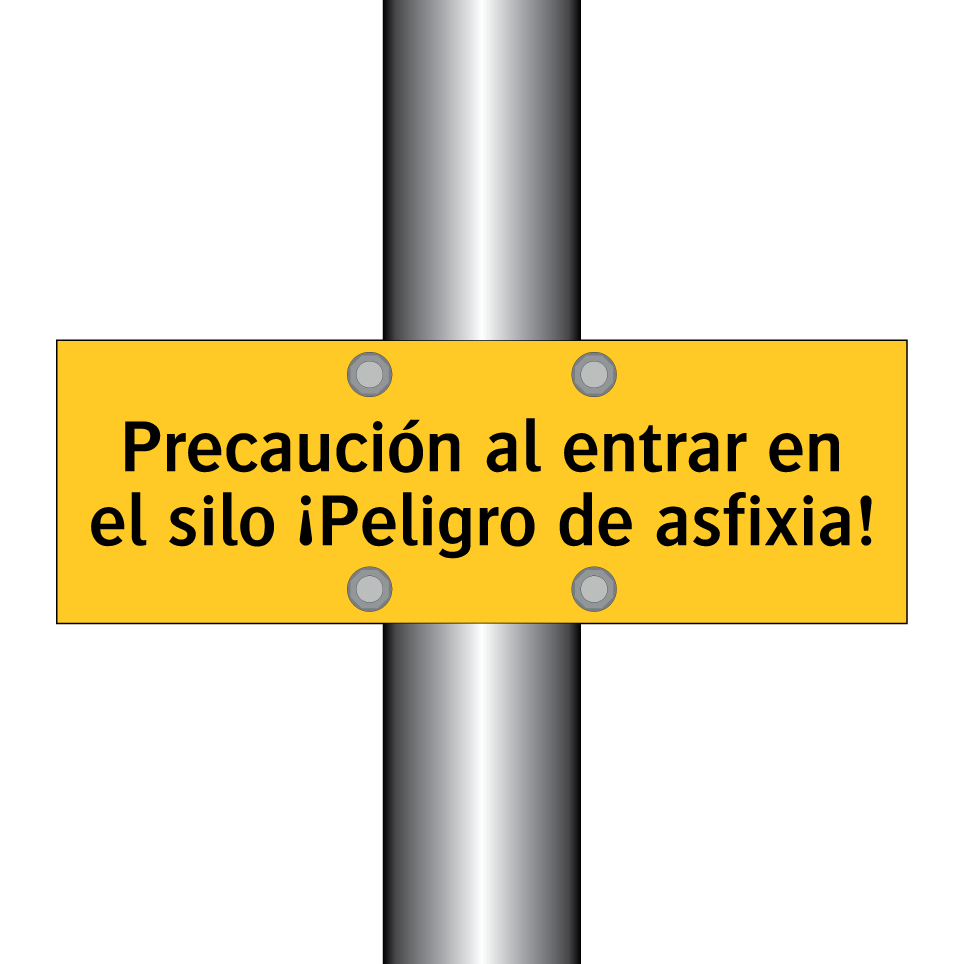 Precaución al entrar en el silo ¡Peligro de asfixia!